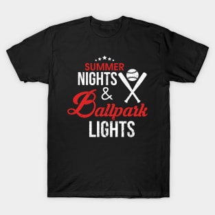 Summer Nights & Ballpark Lights Baseball Players T-Shirt